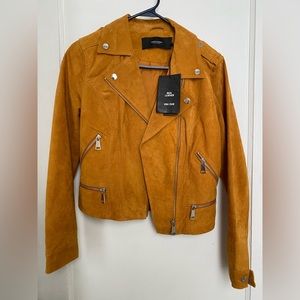 Vero Moda short suede leather jacket - Thai curry color - medium